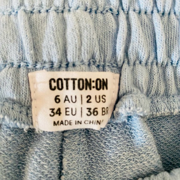 Cotton On Womens Baby Blue High Waist Comfy Elastic Summer Sweat Shorts - Picture 5 of 8